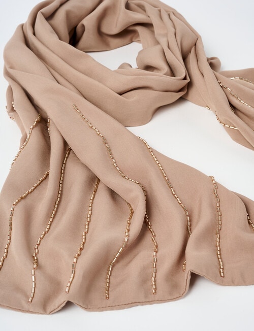 Harlow Beaded Wrap Scarf, Champagne product photo View 03 L