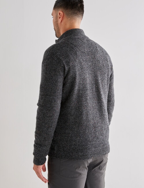 Kauri Trail Austin Zip Through Sweater, Charcoal Marle product photo View 02 L