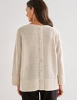 Ella J Textured Batwing Top, Oatmeal product photo View 02 S