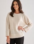 Ella J Textured Batwing Top, Oatmeal product photo View 04 S