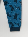 Sleep Mode Glow Dino Knit Long Pyjama Set, Blue product photo View 03 S