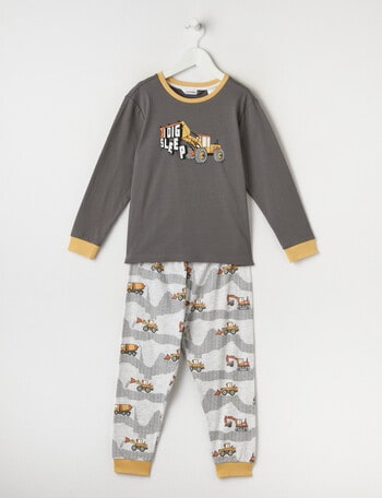 Sleep Mode I Dig Sleep Knit Long Pyjama, Charcoal product photo