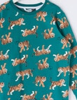 Sleep Mode Tiger Knit Long PJ Set, Jade product photo View 03 S
