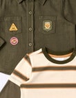 Teeny Weeny Tee & Flannel Shirt Set, 2-Piece, Khaki product photo View 02 S