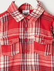 Teeny Weeny Long-Sleeve Bodysuit & Flannel Shirt, Wine Check product photo View 02 S