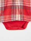 Teeny Weeny Long-Sleeve Bodysuit & Flannel Shirt, Wine Check product photo View 03 S