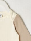 Teeny Weeny Colourblock Sleeves Long-Sleeve Bodysuit, Natural product photo View 02 S