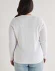 Bodycode Curve Scoop Neck Long Sleeve Rib Tee, White product photo View 02 S