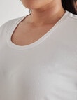 Bodycode Curve Scoop Neck Long Sleeve Rib Tee, White product photo View 04 S