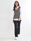 Zest Twist Knit Vest, Black & Grey product photo View 03 S