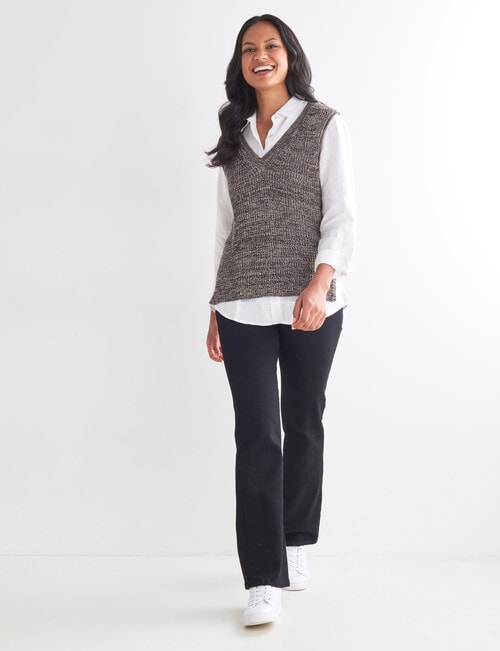 Zest Twist Knit Vest, Black & Grey product photo View 03 L