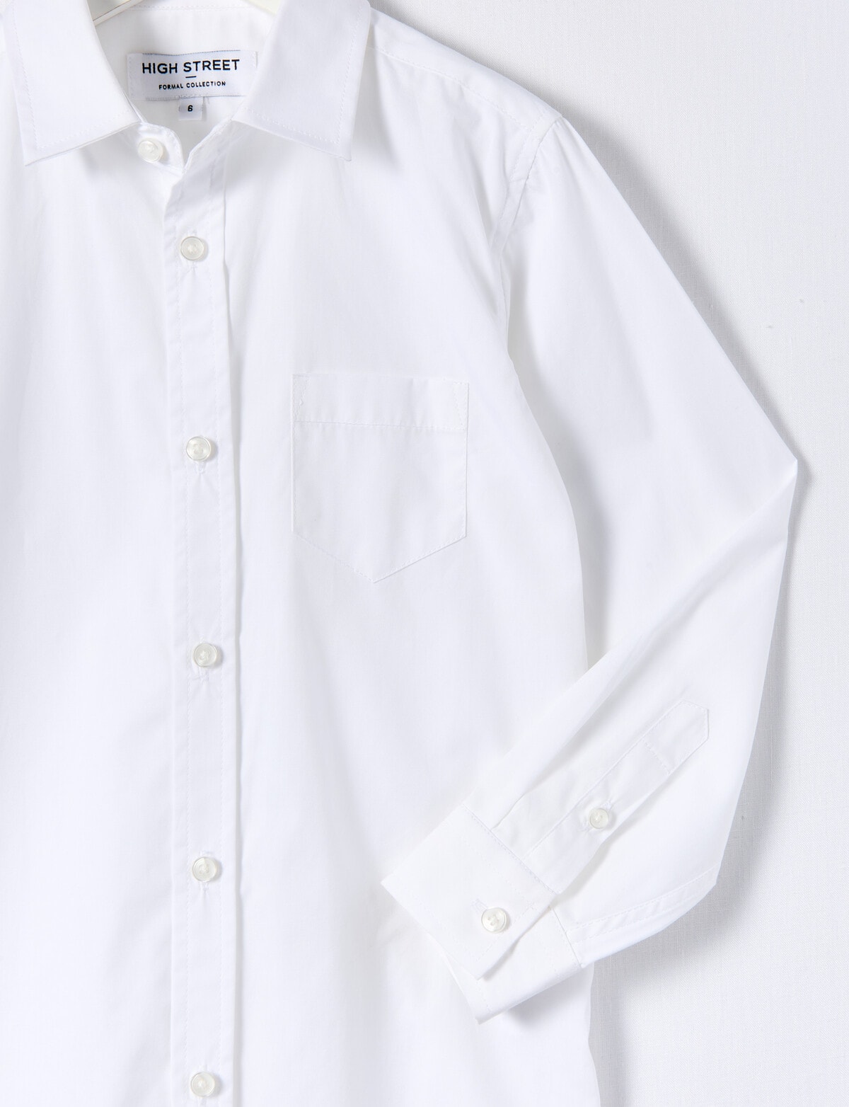 High Street Formal Long Sleeve Shirt, White