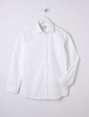 High Street Long Sleeve Formal Shirt, White product photo