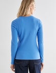 Mineral Hazel Rib Long Sleeve Top, Bright Blue product photo View 02 S