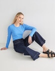 Mineral Hazel Rib Long Sleeve Top, Bright Blue product photo View 03 S