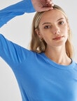 Mineral Hazel Rib Long Sleeve Top, Bright Blue product photo View 04 S