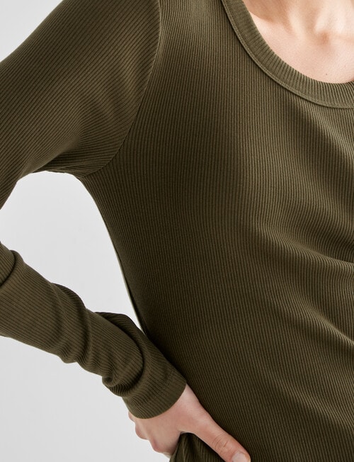 Mineral Hazel Rib Long Sleeve Top, Fennel product photo View 04 L
