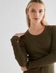 Mineral Hazel Rib Long Sleeve Top, Fennel product photo View 05 S