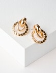 Whistle Accessories Interlock Round Earrings, Imitation Gold product photo View 02 S