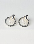 Whistle Accessories Interlock Round Earrings, Imitation Silver product photo View 03 S