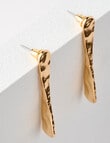 Whistle Accessories Linear Molten Drop Earring, Imitation Gold product photo View 03 S