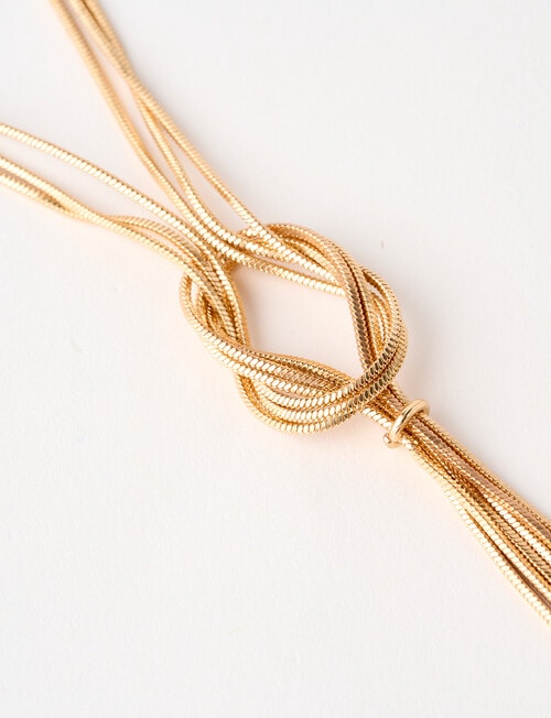 Whistle Accessories Snake Chain Knot Necklace, Imitation Gold product photo View 02 L