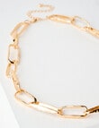 Whistle Accessories Chunky Textured Link Necklace, Imitation Gold product photo View 03 S
