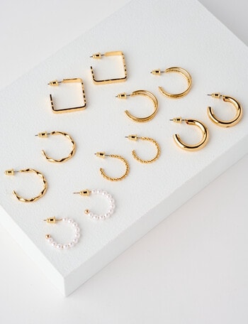 Whistle Accessories Earring Medley, 6-Pack, Imitation Gold product photo
