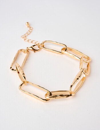 Whistle Accessories Chunky Textured Link Bracelet, Imitation Gold product photo