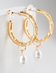 Whistle Accessories Chain and Pearl Huggies, Imitation Gold product photo View 03 S