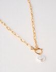 Whistle Accessories Layered Snake and Pearl Chain Necklace, Imitation Gold product photo View 04 S