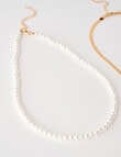 Whistle Accessories Layered Snake and Pearl Chain Necklace, Imitation Gold product photo View 05 S