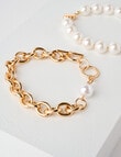 Whistle Accessories Pearl Chunky Bracelets, 2-Pack, Imitation Gold product photo View 03 S