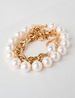 Whistle Accessories Pearl Chunky Bracelets, 2-Pack, Imitation Gold product photo View 05 S