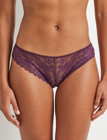 Perfects Be Free Lace Short Brief, Midnight Plum, 10-18 product photo