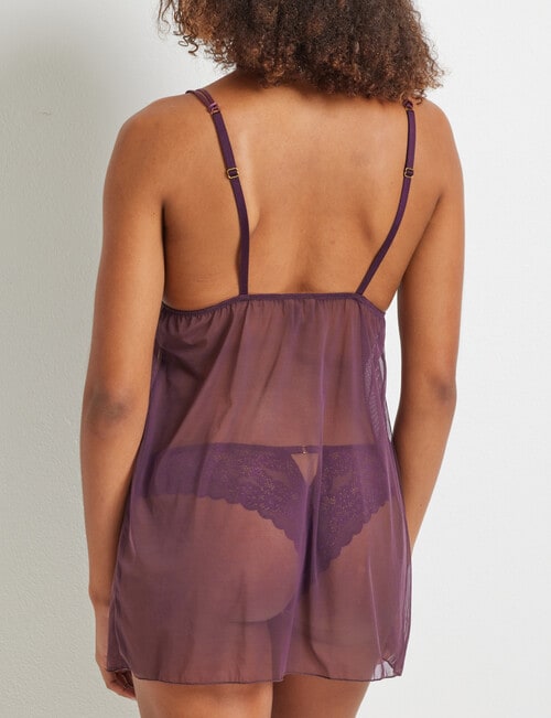 Perfects Be Free Lace Chemise, Midnight Plum, 10-18 product photo View 02 L