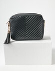 Pronta Moda Quilted Mary-Jane Crossbody Bag, Black product photo View 02 S