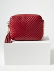 Pronta Moda Quilted Mary-Jane Crossbody Bag, Red product photo View 02 S