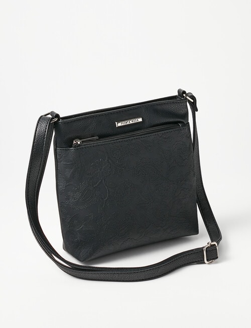 Pronta Moda Paisley Crossbody Bag, Black product photo View 02 L