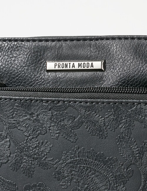 Pronta Moda Paisley Crossbody Bag, Black product photo View 04 L