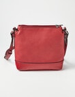 Pronta Moda Stitch Detail Esme Crossbody Bag, Red product photo View 02 S