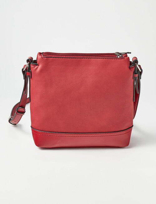 Pronta Moda Stitch Detail Esme Crossbody Bag, Red product photo View 02 L