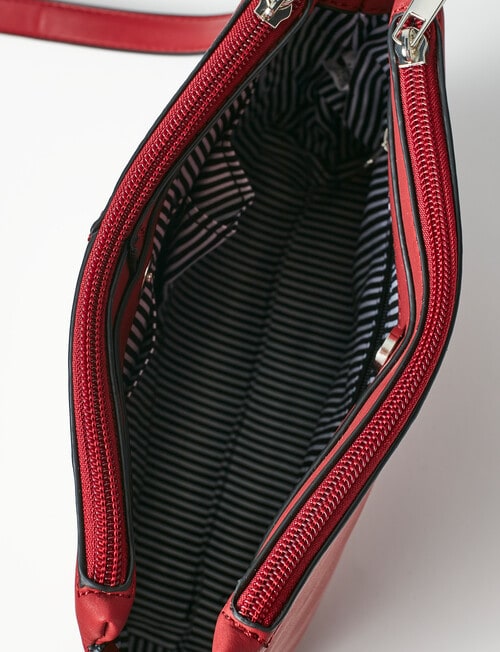 Pronta Moda Stitch Detail Esme Crossbody Bag, Red product photo View 04 L