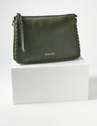 Pronta Moda Braided Handle Nora Shoulder Bag, Olive product photo View 03 S