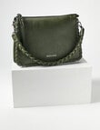 Pronta Moda Braided Handle Nora Shoulder Bag, Olive product photo View 04 S