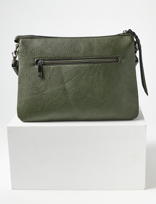 Pronta Moda Braided Handle Nora Shoulder Bag, Olive product photo View 05 L