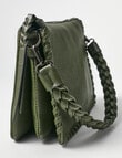 Pronta Moda Braided Handle Nora Shoulder Bag, Olive product photo View 06 S