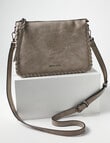 Pronta Moda Braided Handle Nora Shoulder Bag, Stone product photo View 02 S