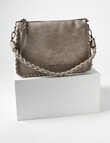 Pronta Moda Braided Handle Nora Shoulder Bag, Stone product photo View 03 S