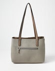Pronta Moda Maggie Contrast Tote, Oyster & Metallic product photo View 02 S